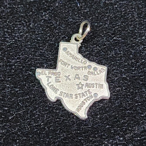 sterling silver vintage Texas state travel charm
