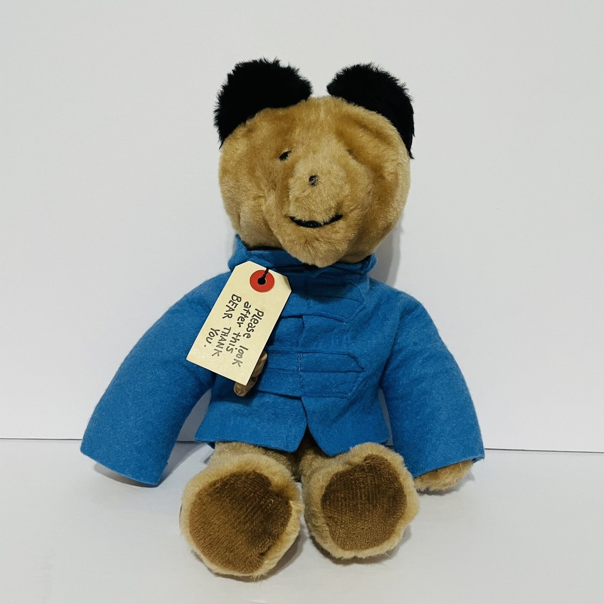 paddington  Vintage 1975 Paddington Bear Stuffed Animal Plush Toy w Blue