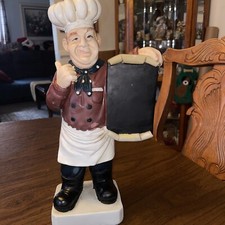 Kitchen Decor Chef Figurine Blackboard Menu Restaurant Stand Ornament 14  