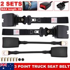 <!--F#f_0-->Universal Seat Belt 3 Point 2 Sets Front/Rear Kit Retractable Truck Car Seatbelt<!--F/-->