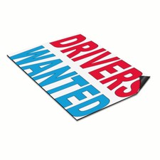 Car Magnet Set of 2 Drivers Wanted Red Blue Car Advertising Industrial Sign