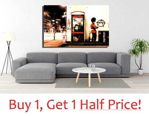 BANKSY QUEENS GUARD FULL COLOUR CANVAS ART PRINT Street Artwork *VARIOUS SIZES* - Picture 2 of 5