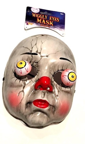 BEBÉ MUÑECA MÁSCARA FACIAL GOOGLY OJOS DE PRIMAVERA Plástico En movimiento Molesto Zombie Payaso - Imagen 2 de 7