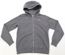 Rare Vintage NIKE Small Swoosh Full Zip Hoodie Sweatshirt 2000s Gray SZ Large L