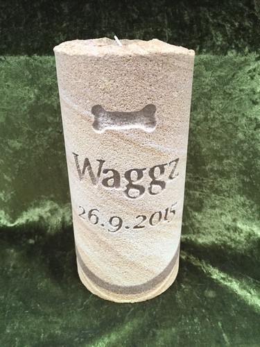 Sandstone Candle Pet Memorial Personalised - Picture 4 of 39