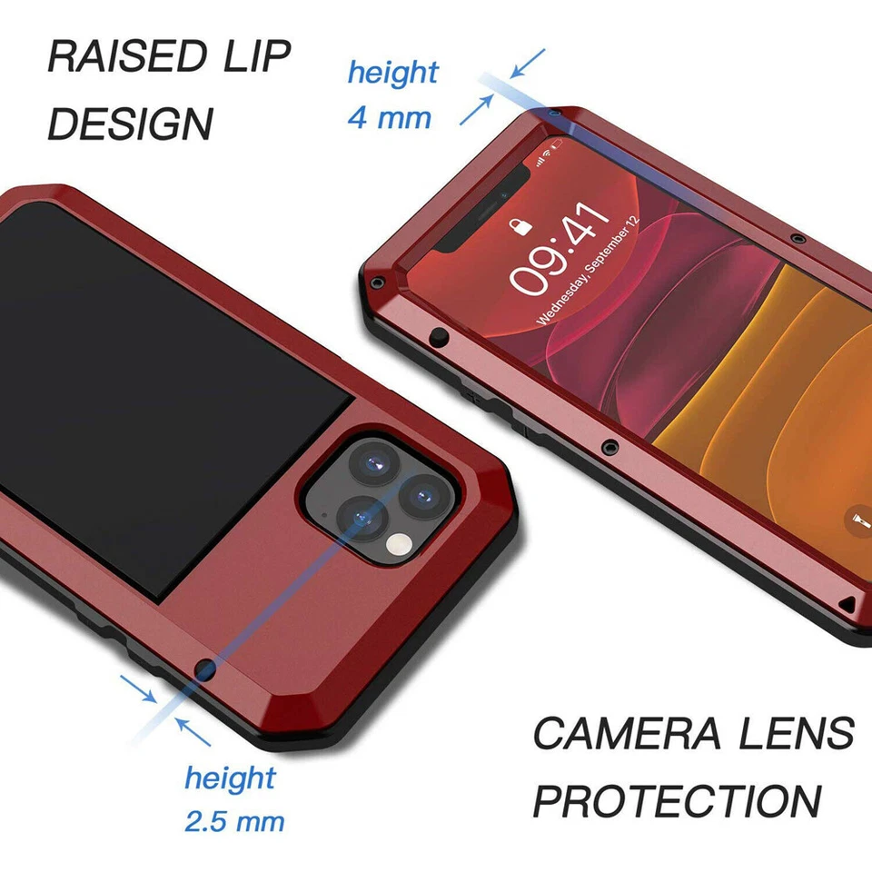 Funda metálica iPhone 11 12 13 14 15 16 XS 8 silicona a prueba de golpes pantalla vidrio Foto 3 de 4