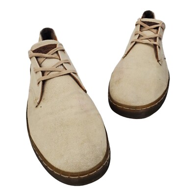 DR MARTENS Shoes DELRAY Mens Size 14 Beige Twill Canvas 