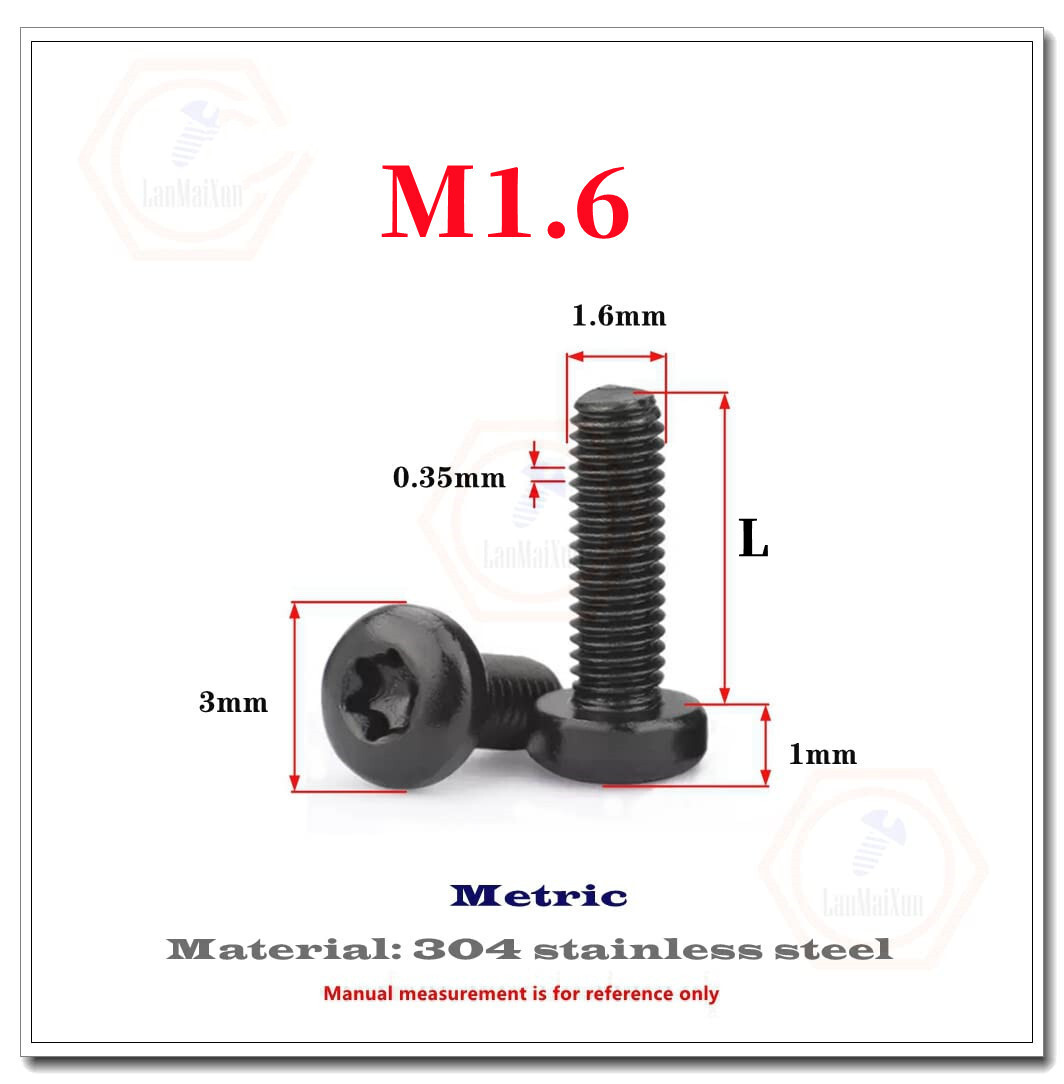 Generico Bullone a testa svasata con testa a croce in acciaio inossidabile M1.6 M2 M2.5 M3 M3.5 M4 M5 M6 M8 M10 304, lunghezza vite for mobili 3-80 mm(3mm,M1.6 (50PCS