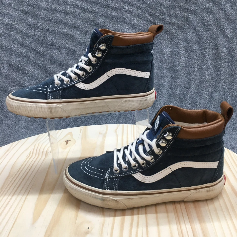 Vans Shoes Womens 7.5 Sk8 Hi Scotchgard 3m Sneakers Blue Suede Faux Fur 721454 - Image 2 of 4