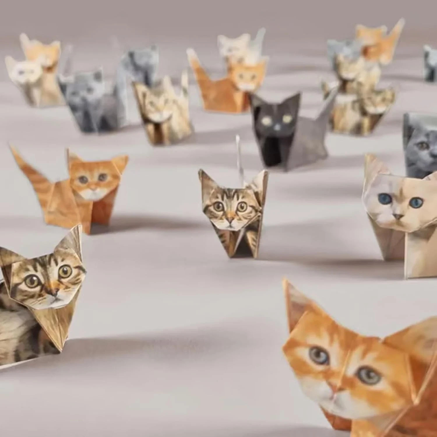 DIY Paper Cats - 50 Sheets DIY Origami Paper to Fold Cute Animal Cat Figures