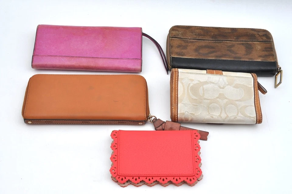 Authentic Chloe COACH Kate Spade Long Bifold Wallet Card Case Leather 5Set L2830 - Image 3 of 4