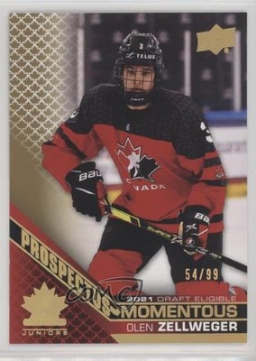 2022 Upper Deck Team Canada Juniors Electric Gold 54/99 Olen Zellweger #PM-5 l4n