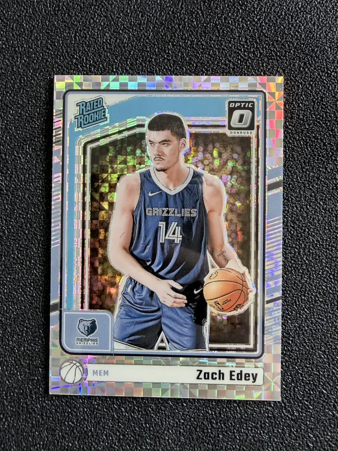2024-25 Panini Optic Zach Edey RC Checkerboard SSP Prizm Rookie #288 NI56