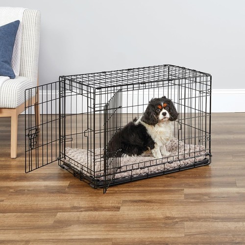 Newly Enhanced Double Door Dog Crate, Includes Leak-Proof Pan, Floor Protecting - Picture 2 of 11