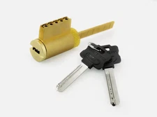 1-1/8 In. High Security Key in Knob Cylinder, Brass Finish NLSR