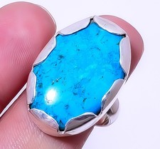 Chrysocolla 925 Sterling Silver Designer Artisan Handmade Ring Adjustable R12 7