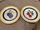 2 Stangl Pottery "Fruit" Salad Plates 8 1/8” Grapes, Apples Vintage