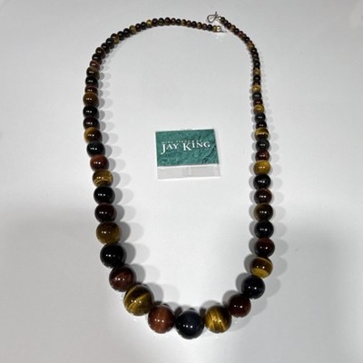 Mine Finds by Jay King Tiger's Eye Brown Yellow Black Beaded Gemstone Necklace