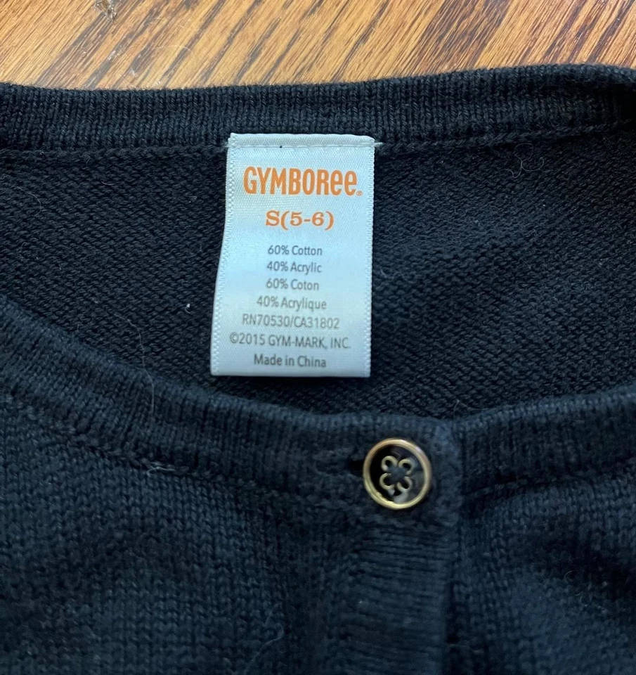 Vintage Gymboree Black Sweater Fall 2015 Size 5-6 5 6 15 GY SEP FAL 3 Collection - Image 3 of 3