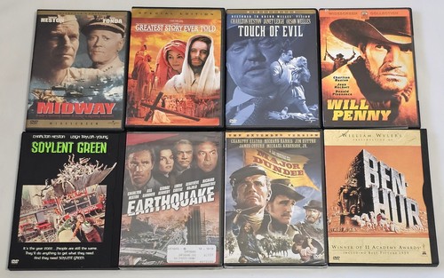 Soylent Green, Ben-Hur, Earthquake, Will Penny... Charleston Heston 8 DVD Lot - Picture 1 of 10