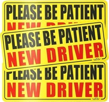 New Driver Magnet for Car, 3-Piece Reflective Safety Warning Sticker for Student