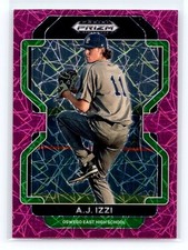 2022 Panini Prizm Draft Picks #PDP126 A.J. Izzi Neon Pink Velocity