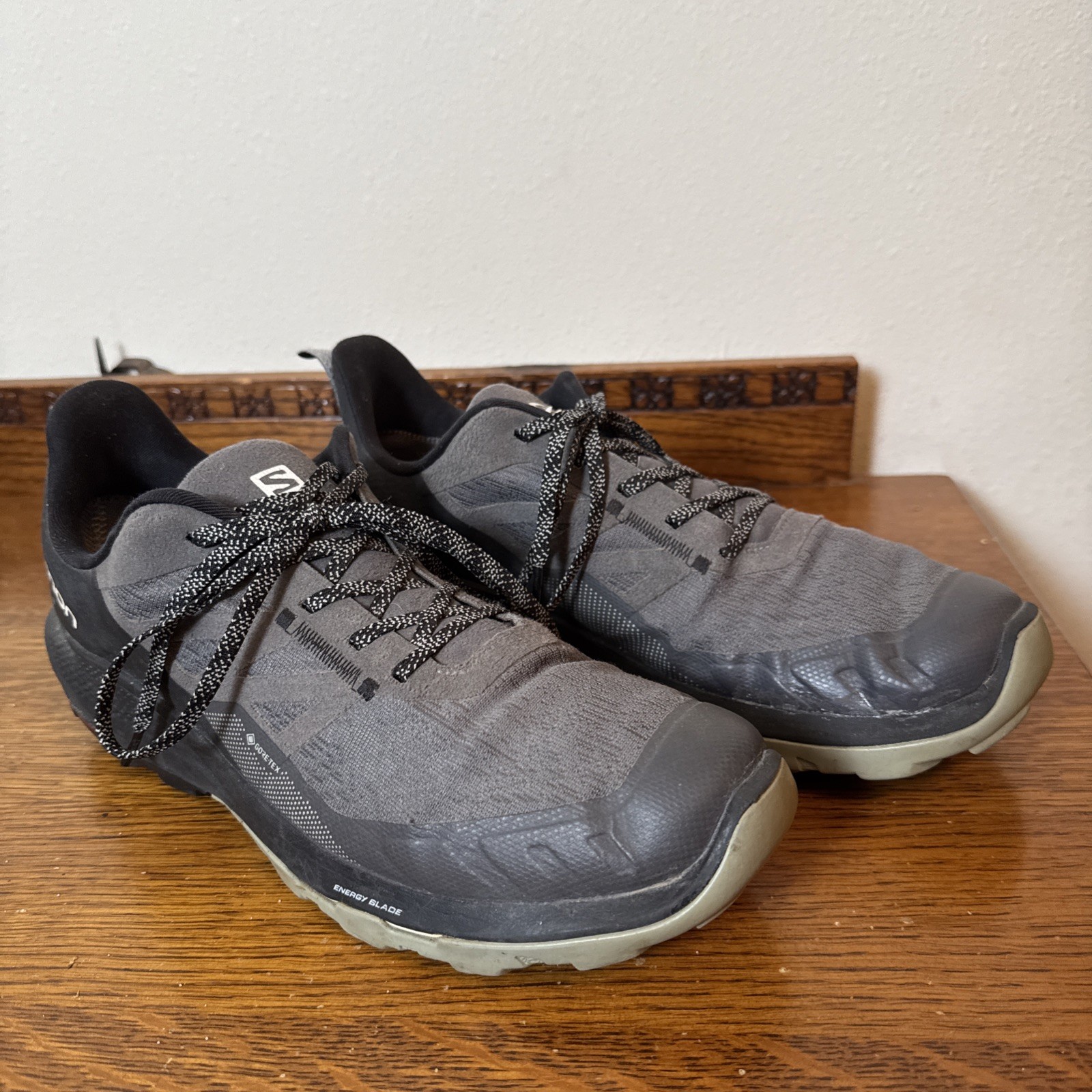 Scarpe da Trail Running Salomon Pulsar Trail GTX Uomo 11.5 Gore Tex Energy Riparate