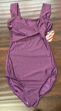NWT Motionwear Small Adult Shiny Purple Wide Strap Ballet Dance Leotard