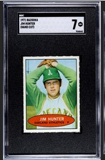1971 Bazooka Baseball Jim Catfish Hunter SGC 7