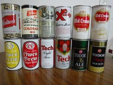12 vintage steel pull/stay tab beer cans Beer can lot! Brewery Beer Cans Pairs