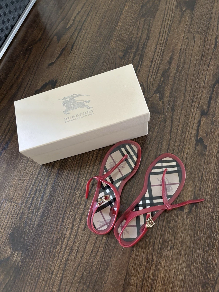 y2k 海外ガール Burberry バーバリー ウッド サンダル 赤 24.5 Burberry Red Sandals for Women for sale | eBay