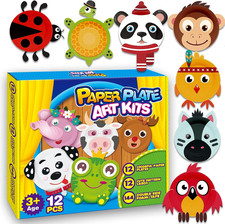 Arts and Crafts Kits for Kids, 12 Pack Simple Animal Paper Plate Crafts for Todd