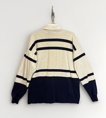 ウェア 80s Vintage LL Bean rugby shirt made usa Vintage LL Bean Rugby Shirt Mens Large Heavy Cotton Long Sleeve