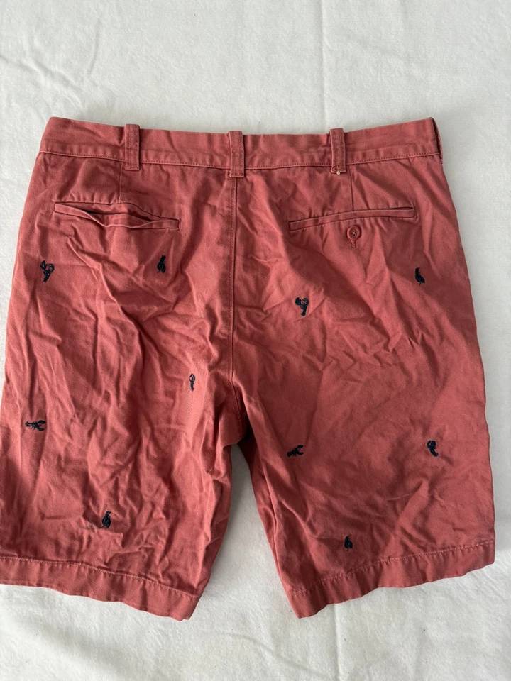 J. CREW Rojo LOBSTER Bordado Rivington Pantalones Cortos Para Hombre 35 x 11 Foto 2 de 4