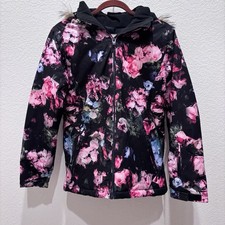 Roxy Girls 10k Ski Snowboard Winter Coat Jacket Floral Waterproof Sz 16 XLL