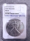 2017  American Silver Eagle NGC MS69 Early Releases-Beautiful Shiny Luster