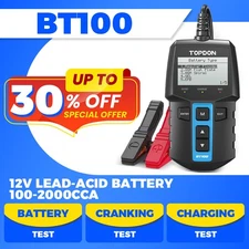 2025 TOPDON BT100 Car Battery Tester 12V Load Analyzer Cranking Charging System