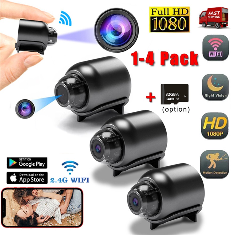 1-4 x mini Camera with Wireless Wi Fi Audio and Video for Ca