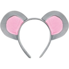 Mouse Costume Ears-Headband Accessories Set Grey And Pink For Toddlers Kids