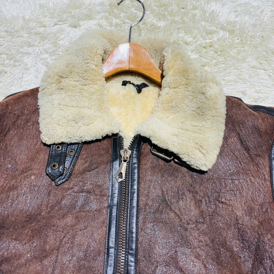 CHEVIGNON B-3 Flight Jacket size S Sheepskin Mouton Boa Lambskin Leather Japan - Image 4 of 4
