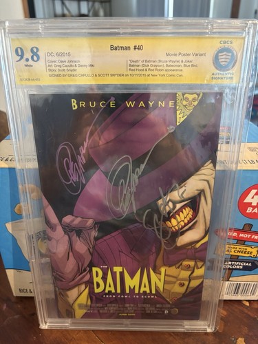 Batman #40 CBCs 9.8 Signed Capulo And Snyder Death Of Batman And Joker 🔑