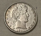 1892-o Barber half dollar, XF + / AU ,  scarce date & grade