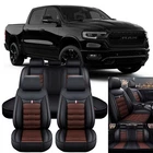 Brown Full Set Car Seat Cover Leather Pad For Dodge Ram 1500 2500 3500 2010-2023
