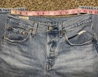 LEVIS Premium 501 Button Fly High Rise Faded Distressed Denim Blue Jeans 27x25 — photo 8
