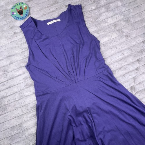 Peruvian Connection Medium Purple Sunburst Dress Tie Back Sleeveless Jersey