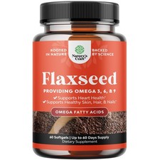 Flaxseed Oil 1000mg Softgels - High Potency Flax Seed Oil Softgels for Heart Hea