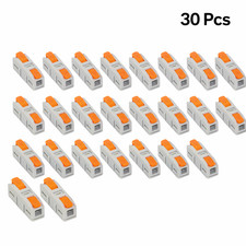 30Pcs 1-in-1-Out Lever Wire Connectors Electrical Splicing Kit Compact Copper US