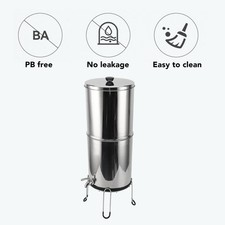 Countertop Gravity Water Filter System Stainless Steel 2.9GAL Water Filtration