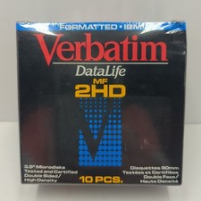 Verbatim DataLife MF 2HD Micro 3.5 IBM Diskettes 90mm 10 Pcs New Sealed