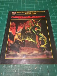 Vintage Dungeons & Dragons Paperback: AD&D Monstrous Compendium Annual Vol 3